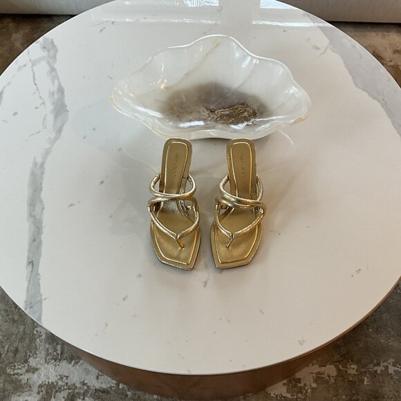 Jimmy Choo metallic gold strappy heel sandals size 36 1/2 - Picture 2 of 6